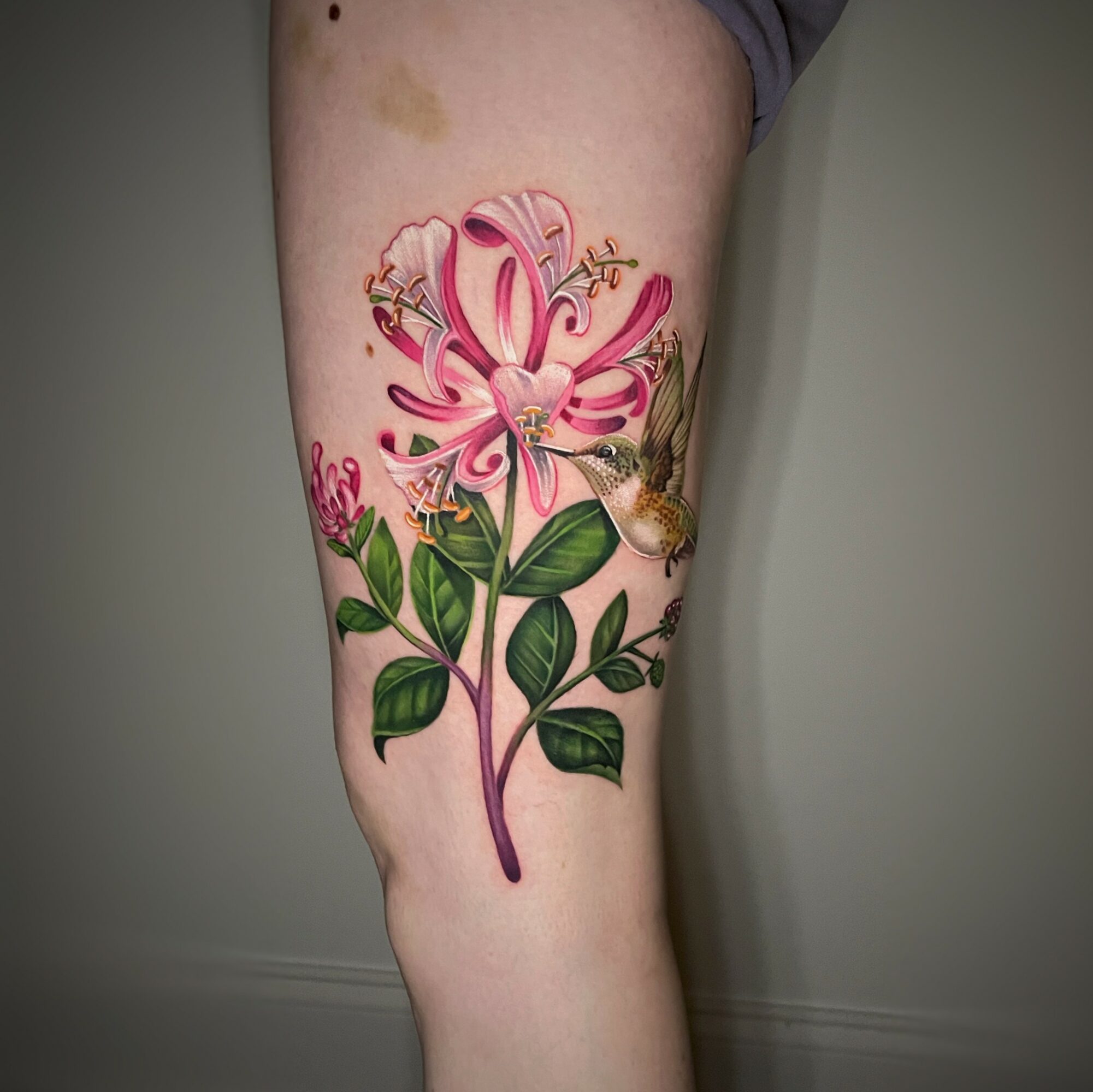Honeysuckle flower tattoo by Ty McEwen: TattooNOW