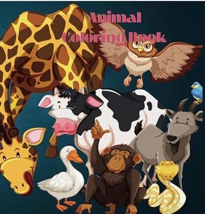 Group of various animals including giraffe, owl, cow, dog, lion, duck, swan, and turtle.