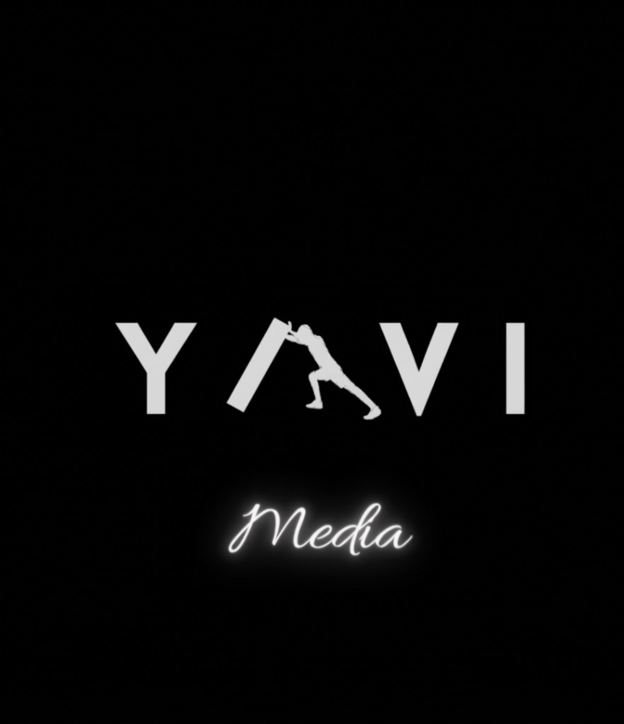 Black background with white text and a climbing figure silhouette, reading 'YAVI Media'.
