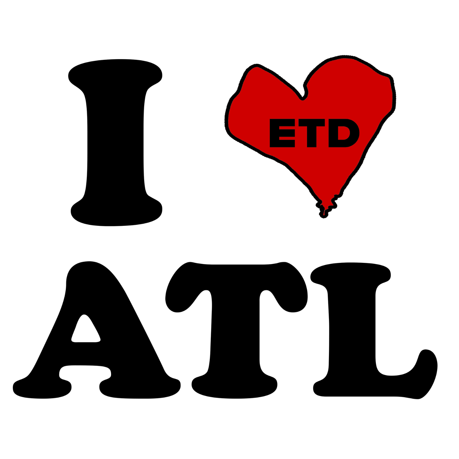 Black background with a red heart and the letters ETD inside it, and text below reading 'Save the Date'.