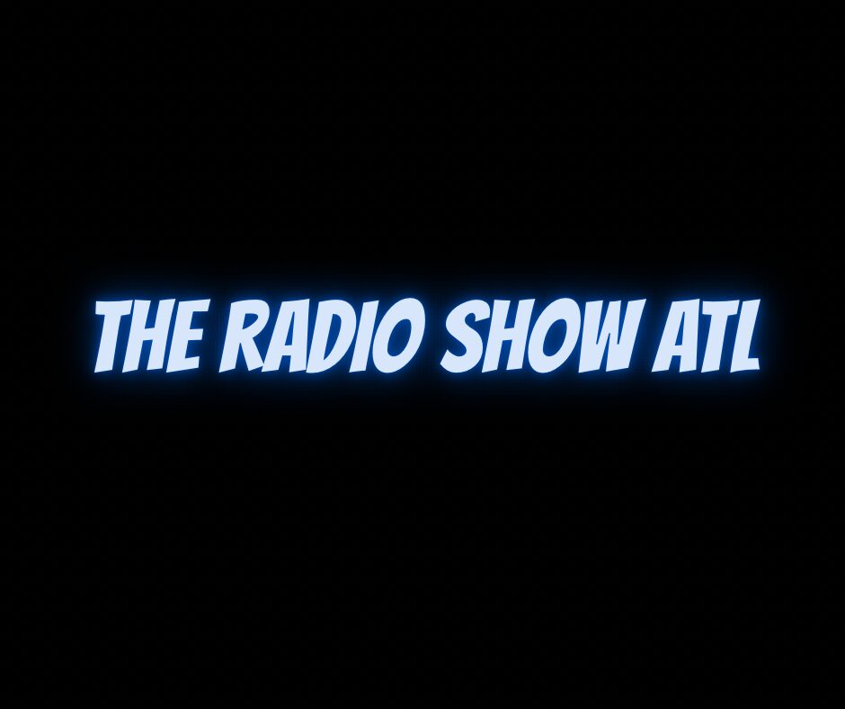 Text reads 'THE RADIO SHOW ATL' in blue on a black background.