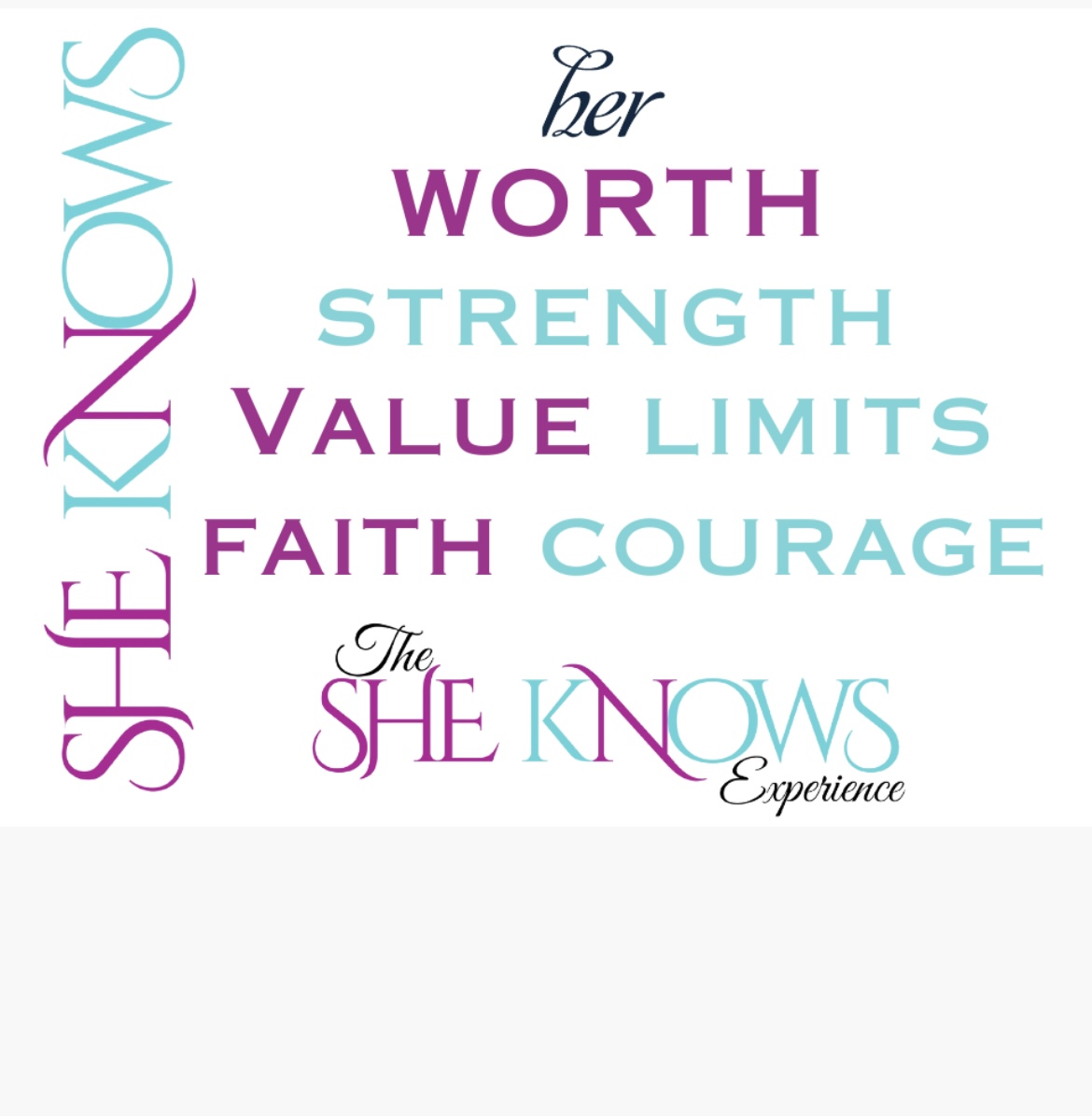 Inspirational quote about strength, faith, and courage with decorative text and design elements.
