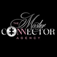 Logo with text 'The Master Connector Agency' and a puzzle piece icon, on a black background.