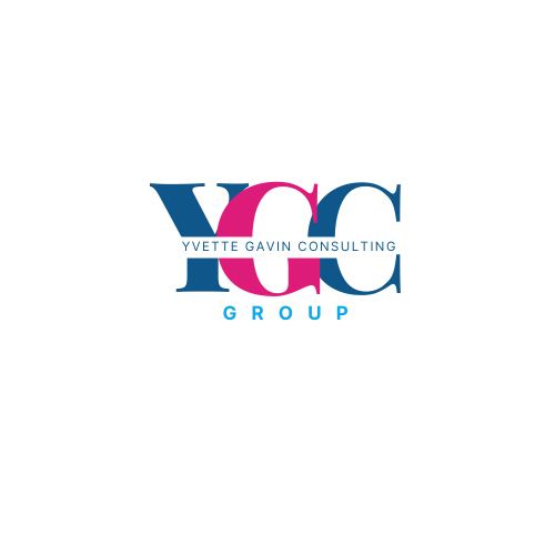 Logo with overlapping pink and blue letters 'YGC' and text 'Yvette Gavin Consulting Group' below.
