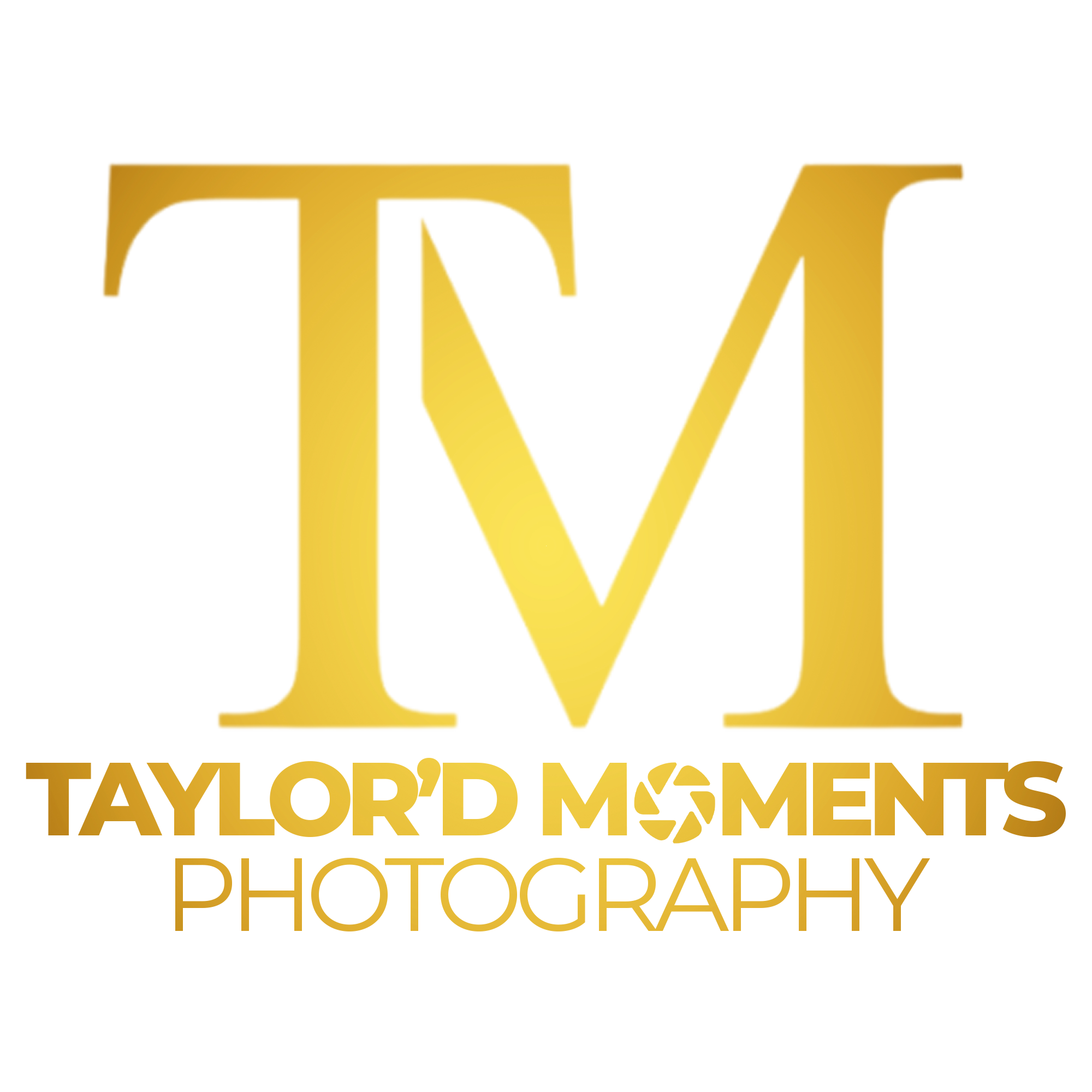 Black background with gold logo and text reading 'TAYLOR'D MOMENTS PHOTOGRAPHY'.