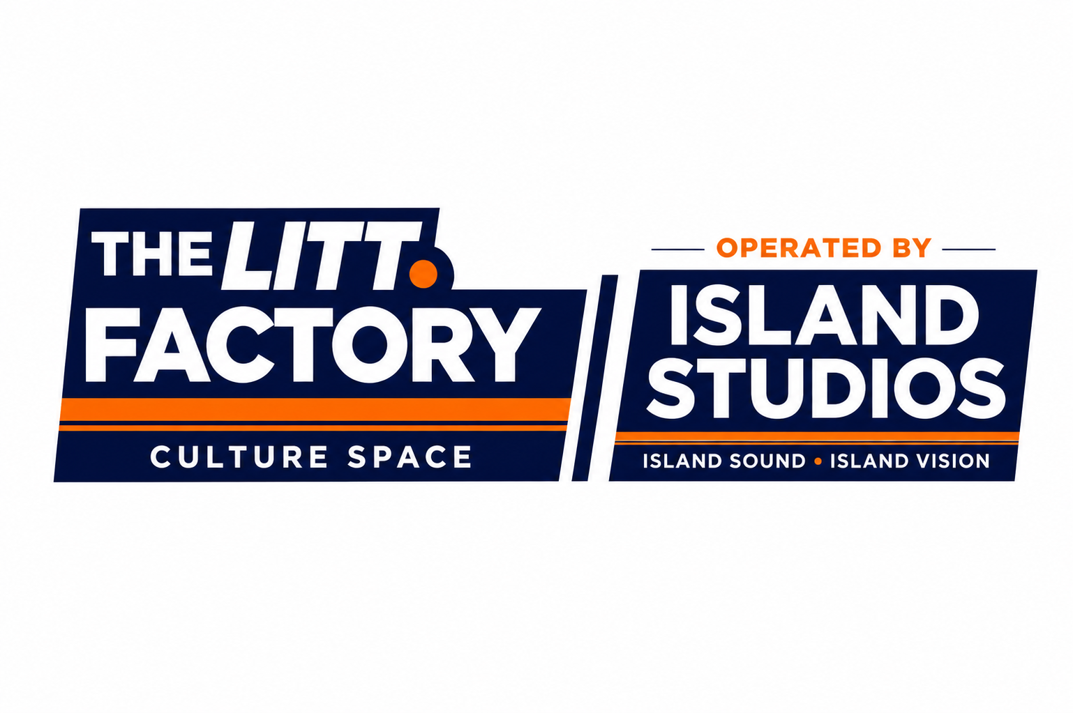 Logo with text: The Litt Factory, Culture Space, operated by Island Studios, Island Sound, Island Vision.