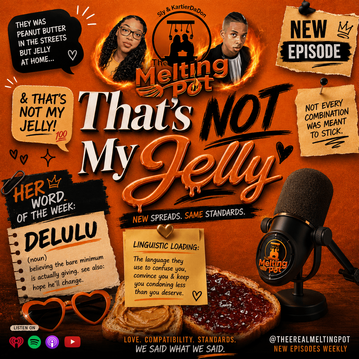 Promotional poster for a podcast episode titled