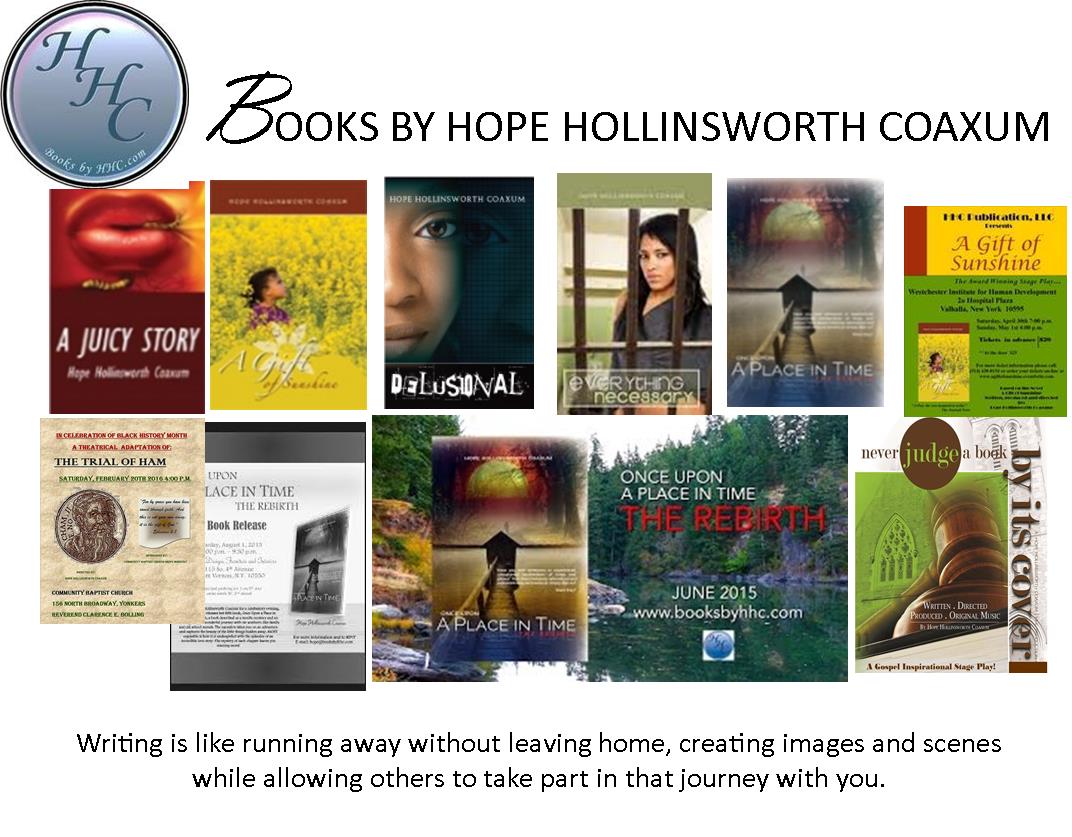 Collection of book covers and a quote about writing, with a logo and author name at the top, and a quote at the bottom.